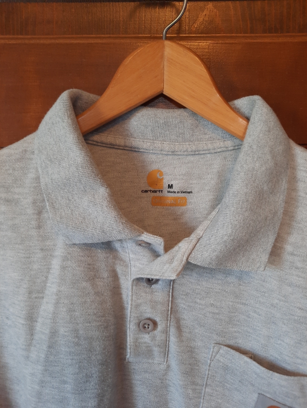 Carhartt Original Fit Heather Gray Short Sleeve Polo Shirt K570 HGY Size Medium - Picture 5 of 11